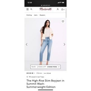 Never before worn madewell jeans size 24